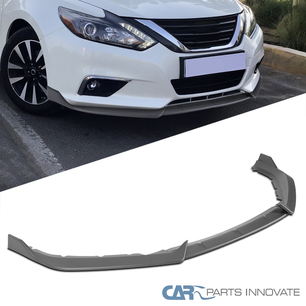Fits 16-18 Altima Sedan Matte Black Front Bumper Lip Splitter Spoiler 3PC