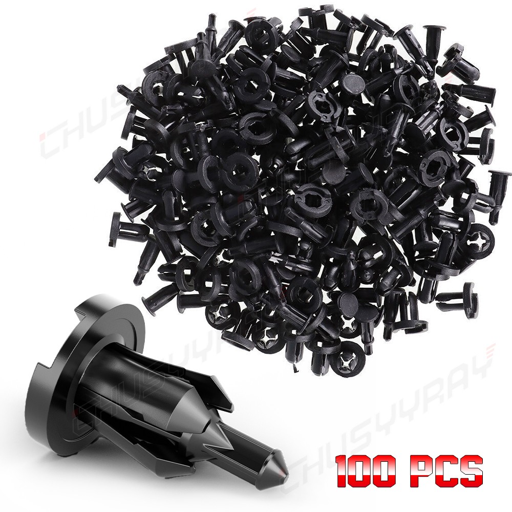 100x For Honda & Acura Trim Panel Clips Bumper Fender Push Pin Rivet 10mm Engine
