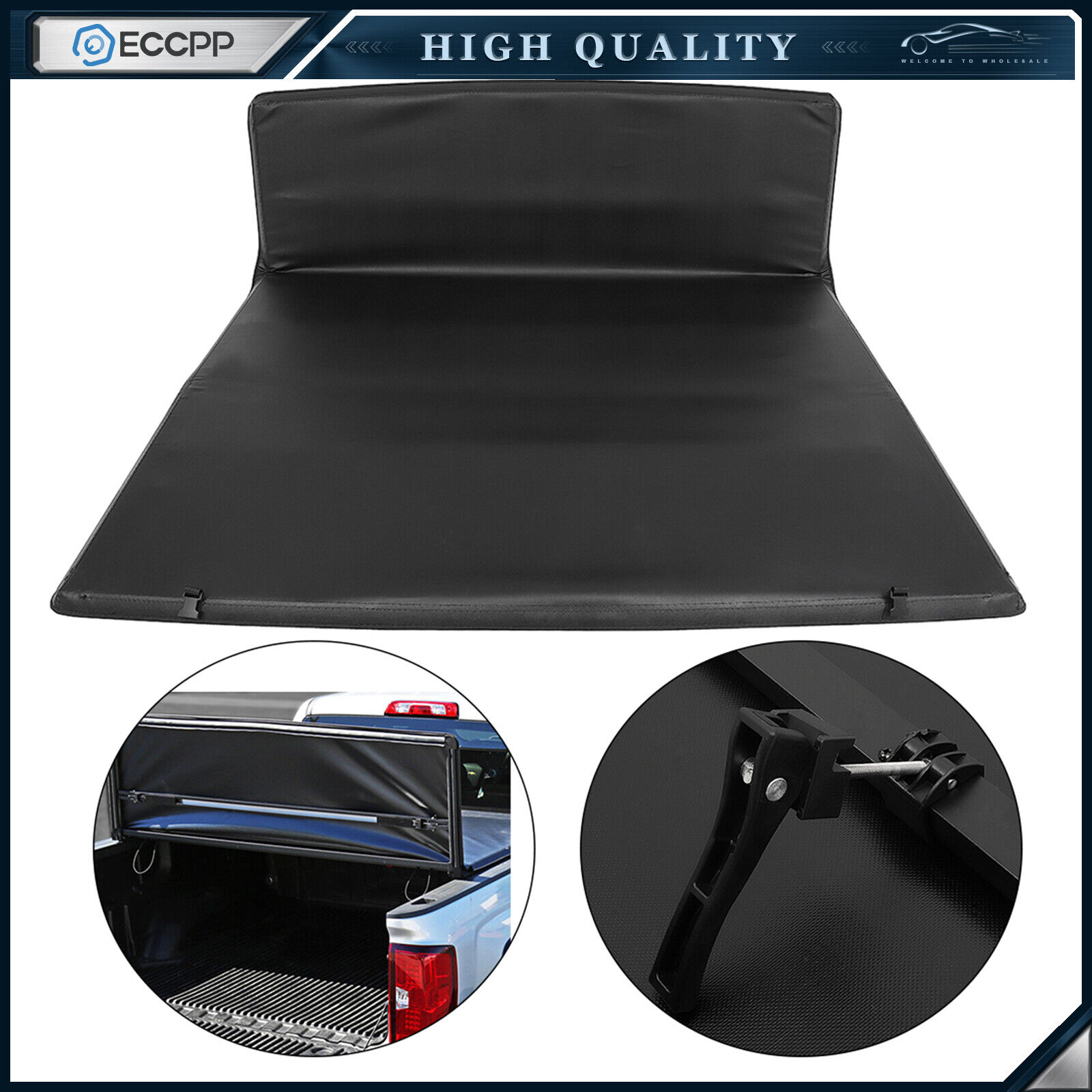 ECCPP 5ft Bed Tonneau Cover Fits 2015-2022 Colorado Canyon 5' Soft Bed Tri-Fold