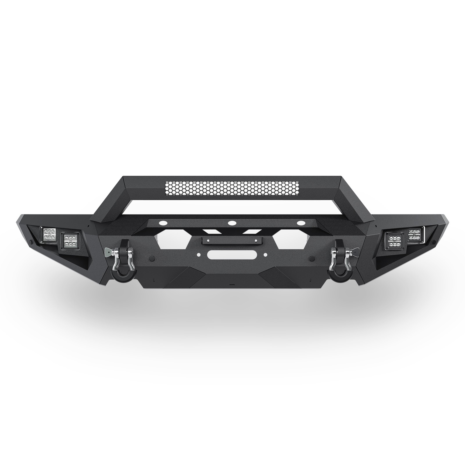 For Ford F150 2015-2017 Front Bumper & Rear Bumper w/ Winch Plate & LED lights