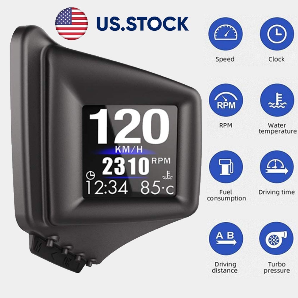 OBD2 GPS Head Up Display Navigation HUD Mirror GPS Projection Speedometer Alam