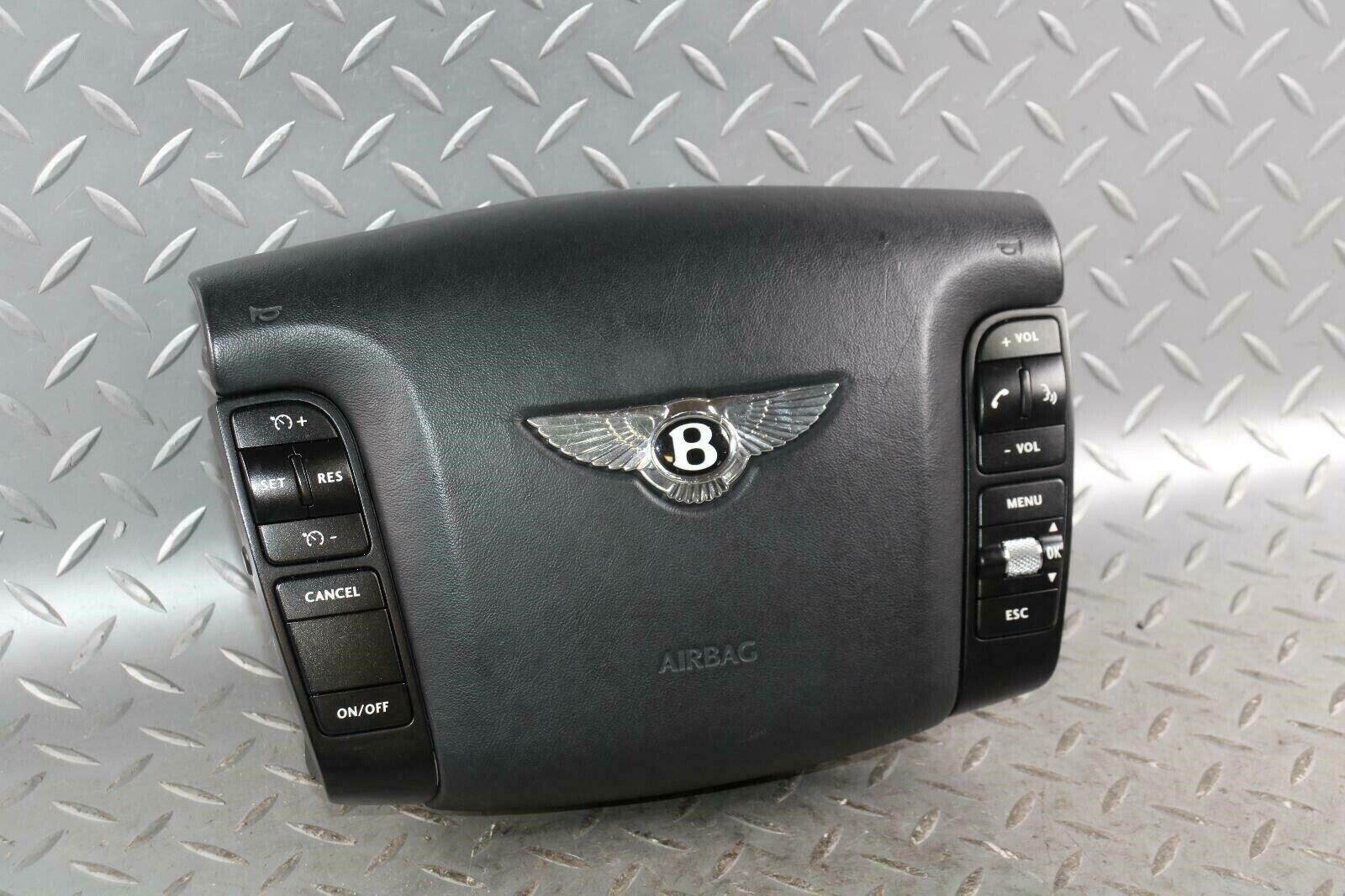06-12 Flying Spur Driver Left LH Steering Wheel Black Airbag Phone Cruise Emblem