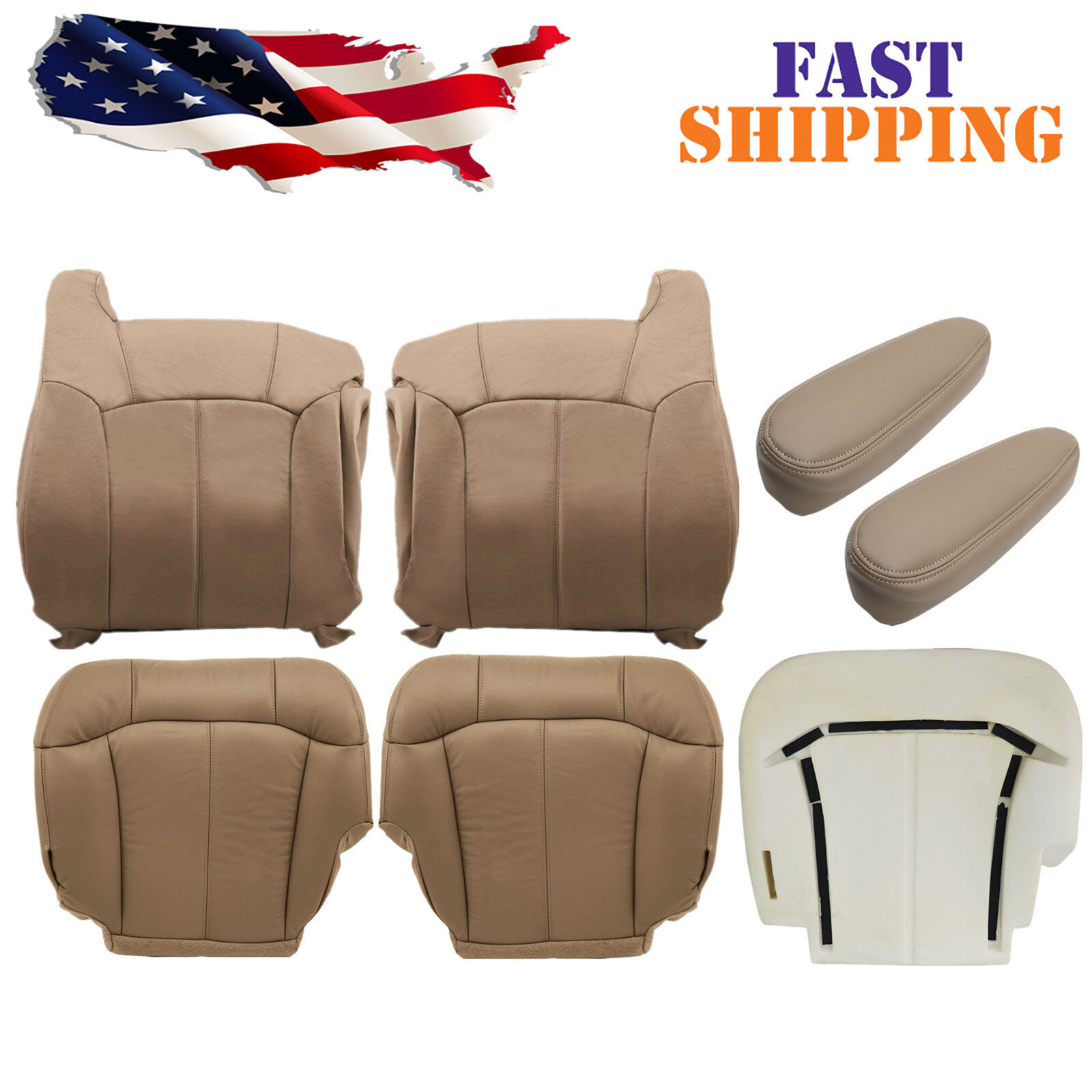 For 1999-2002 Chevy Silverado Front Replacement Seat Cover Foam Cushion Tan