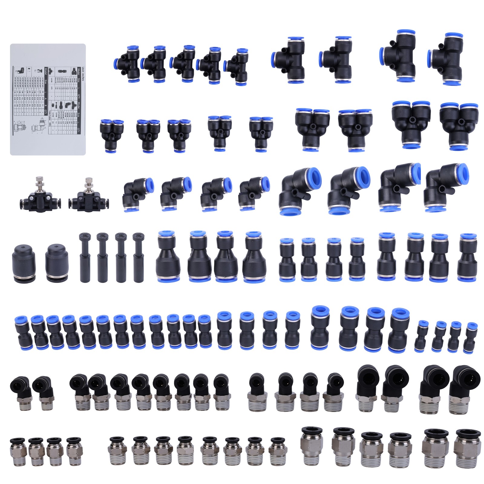 116PCS Air Line Quick Connect Fittings 1/8\