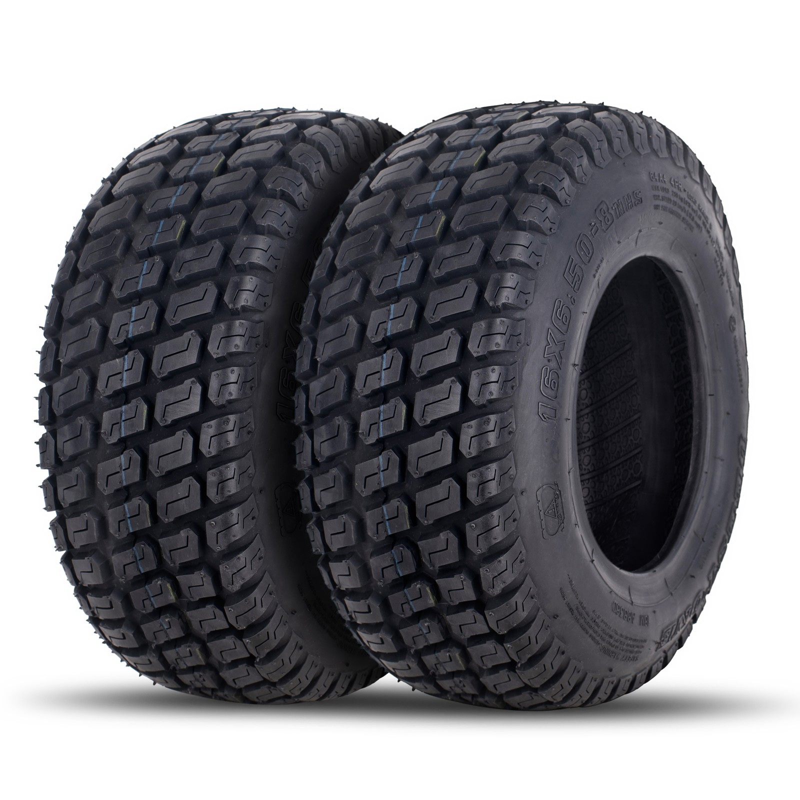 Deestone 16x6.50-8 D838 Lawn & Grass Tire 64A3 16/6.50-8 - 4 Ply T/L (Set of 2)