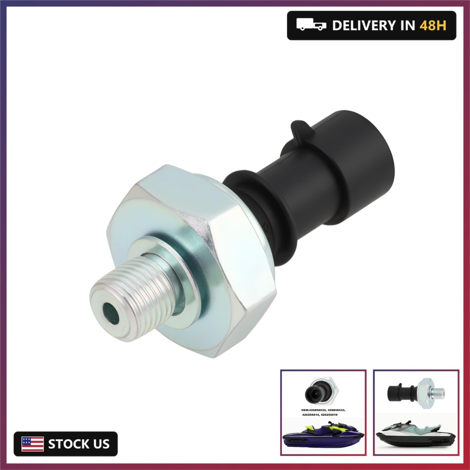 Oil Pressure Switch Sensor GTR GTX RXP RXT 420856532 Compatible with SeaDoo 4-TE