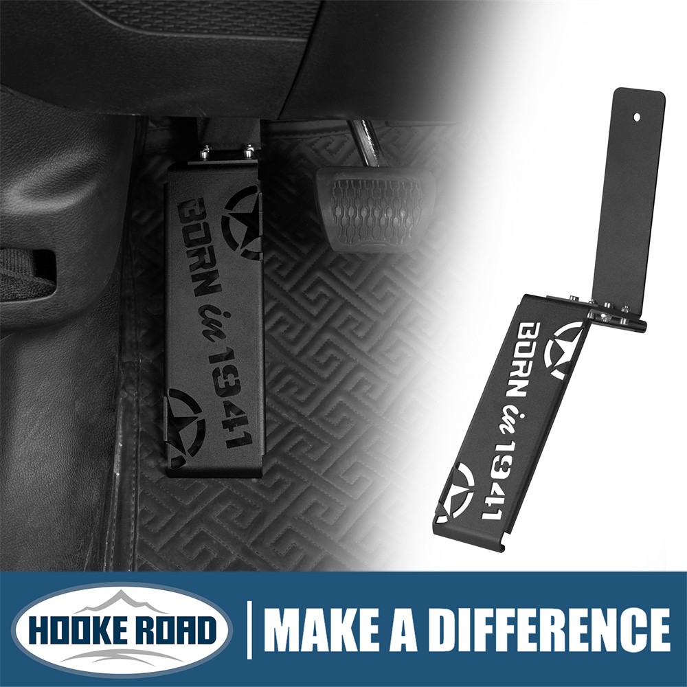 Hooke Road Dead Pedal Left Side Foot Rest Fit 18-26 Jeep Wrangler JL & Gladiator