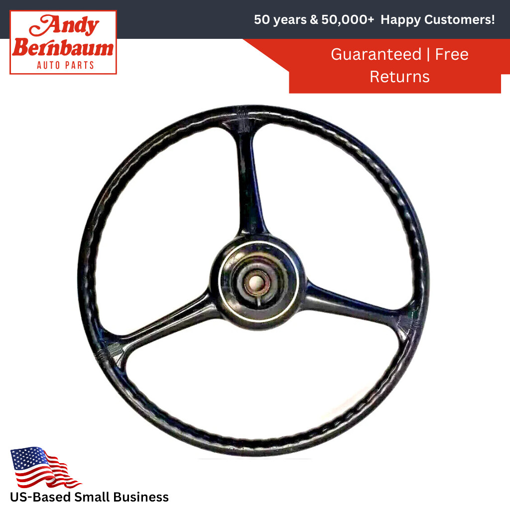 1936-1937 Chrysler Imperial 8 Cyl Car Steering Wheel Assembly Black 658642 NOS