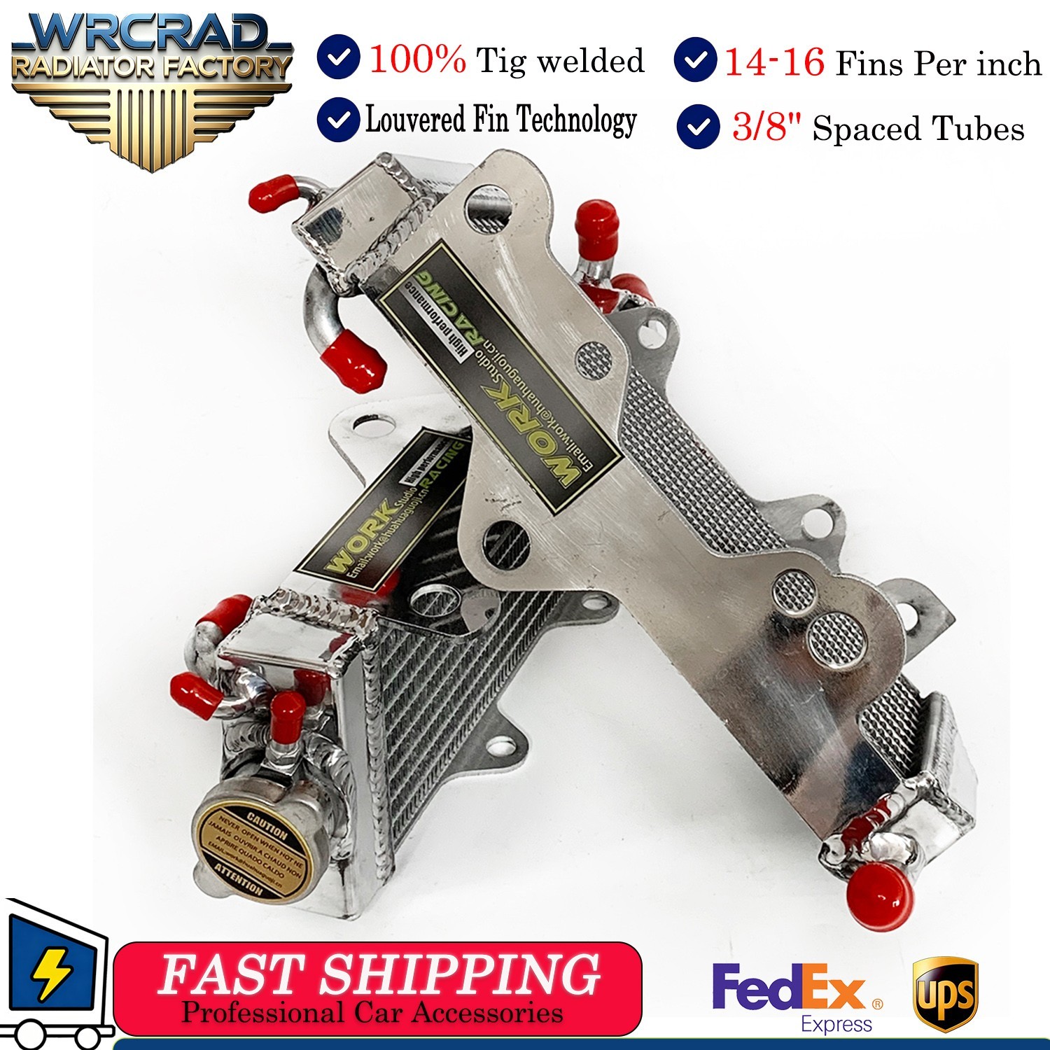 R&L Aluminum Radiator fit 88-89 Honda CR250R CR 250 R CR 250R 1988 1989 2-stroke