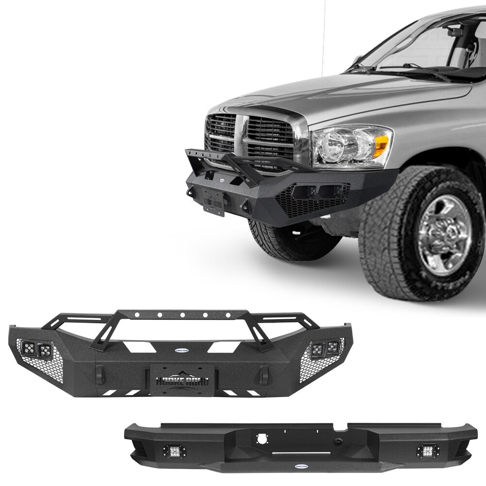 Front + Rear Bumper Reinforcement w/ Light for 06 07 08 09 Dodge Ram 2500 3500