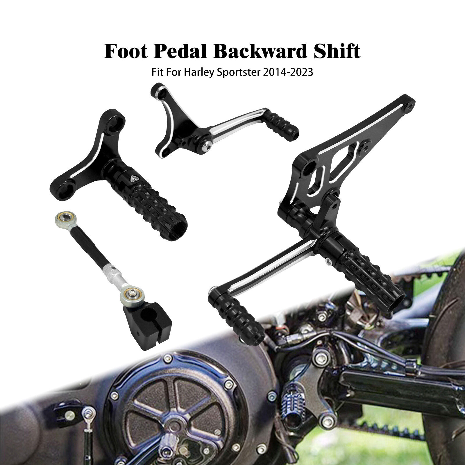 Rear Foot Controls Footpeg Levers Linkages Fit For Harley Sportster 48 XL1200X