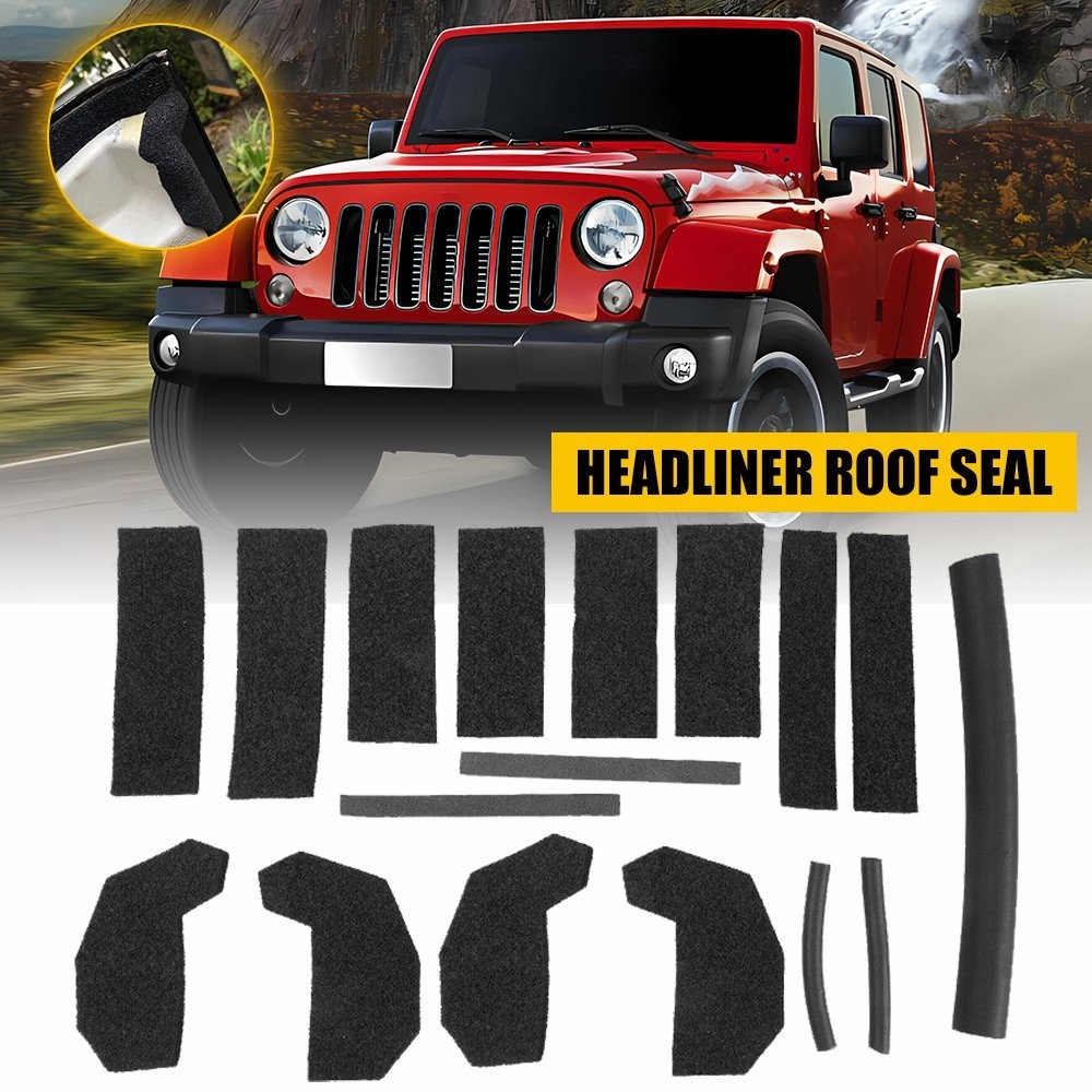17PCS Hardtop Roof Headliner Seal Kit Accessories For 2007-2017 Jeep Wrangler