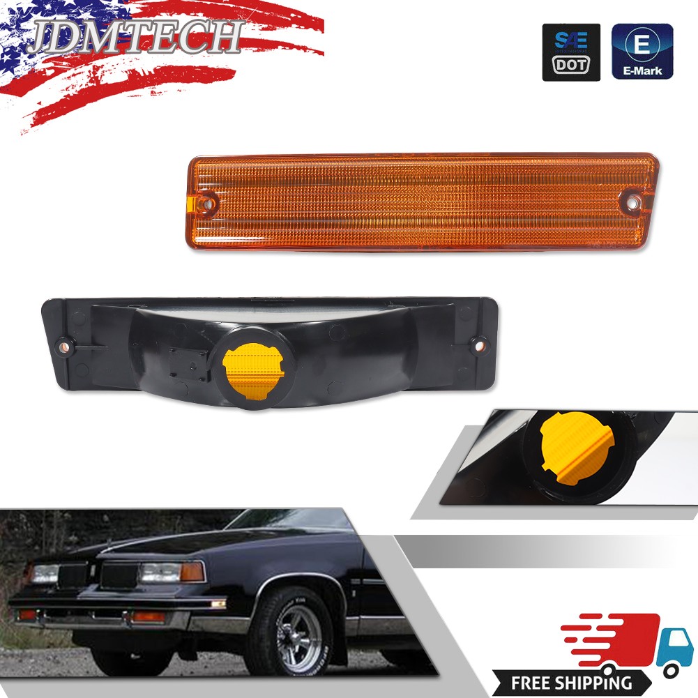 2PCS Amber Lens Front Parking Signal Lights For 1981-1988 Oldsmobile Cutlass 442