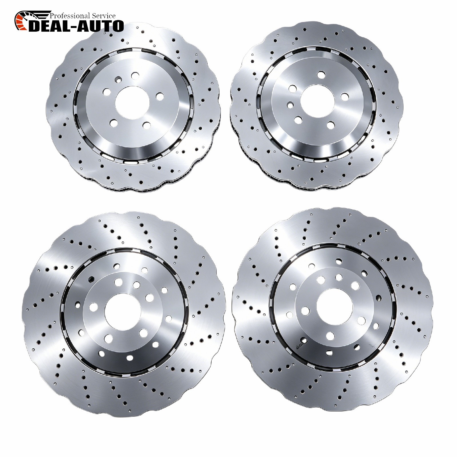4X Front&Rear Disc Brake Rotors 4G8615601E 4G0615301AH For 2014-2018 Audi RS7