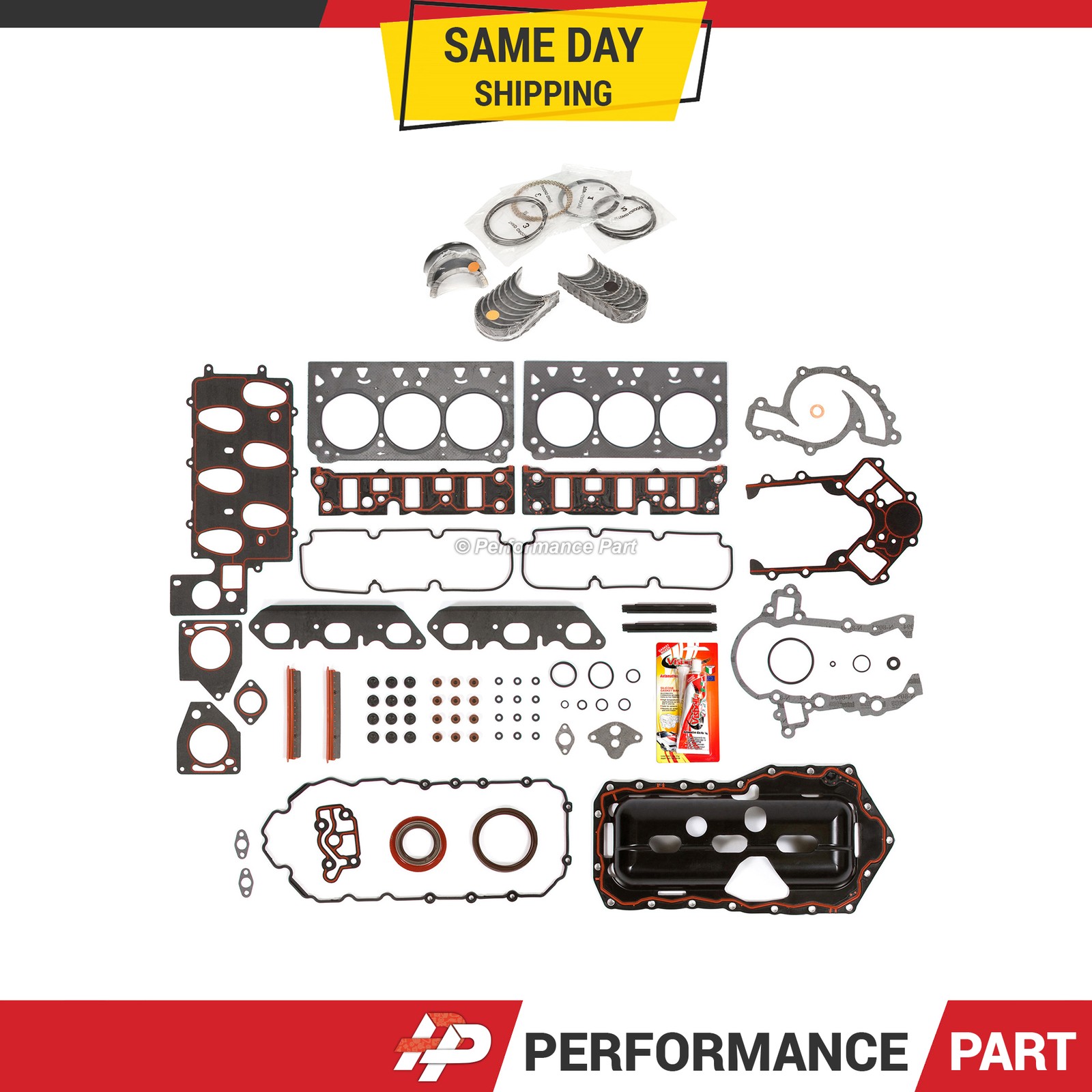 Full Gasket Set Bearings Rings Fit 96-02 Pontiac Chevrolet 3.8L OHV