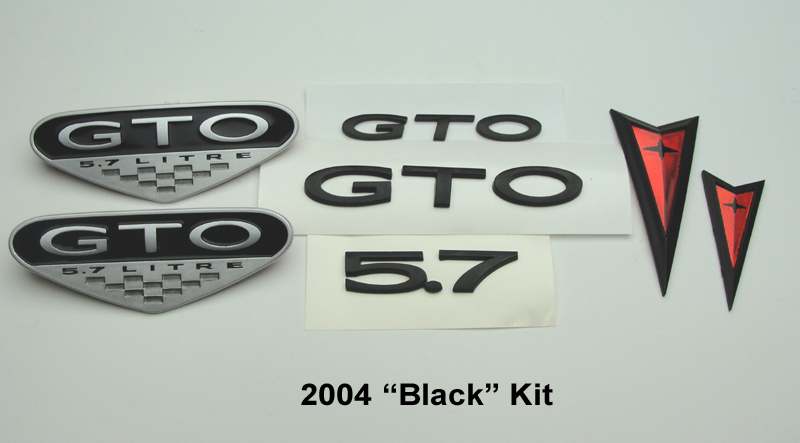 2004 Pontiac GTO Exterior Emblem Badge Kit Front Bumper Rear Emblems BLACK