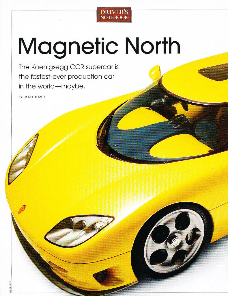 2006 Koenigsegg CCR - Original Car Print Article J233