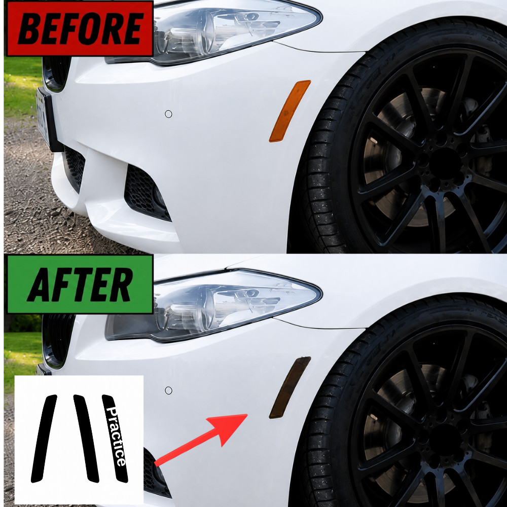 FOR 2011-2016 BMW 5 SERIES F10 M5 2011-2016 FRONT SIDE MARKER SMOKE TINT VINYL