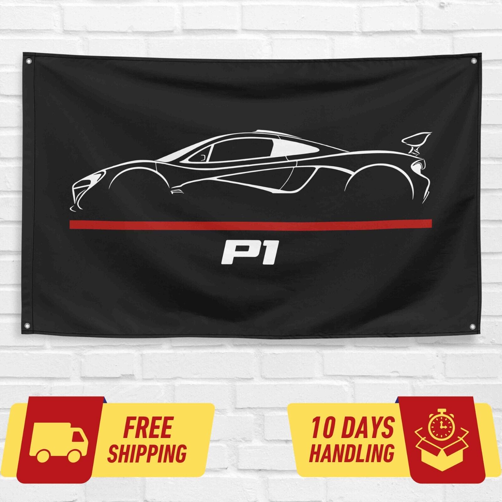 For McLaren P1 Supercar Car Enthusiast 3x5 ft Flag Birthday Gift Banner