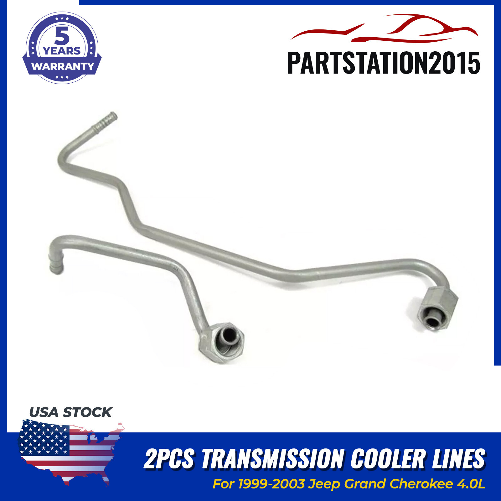 For 99-03 Jeep Grand Cherokee 2PCS Transmission Cooler Radiator Lines 52079753AB