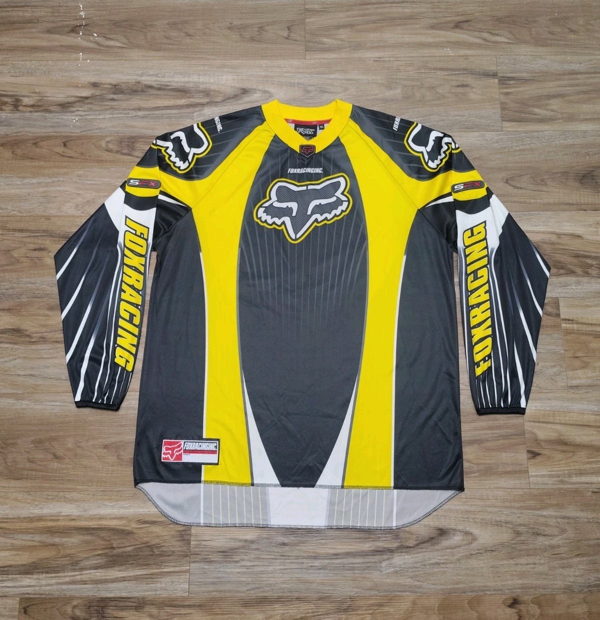Vintage FOX Racing SFX Jersey RARE Yellow MX Motocross Moto Y2K Shirt XL Perfect