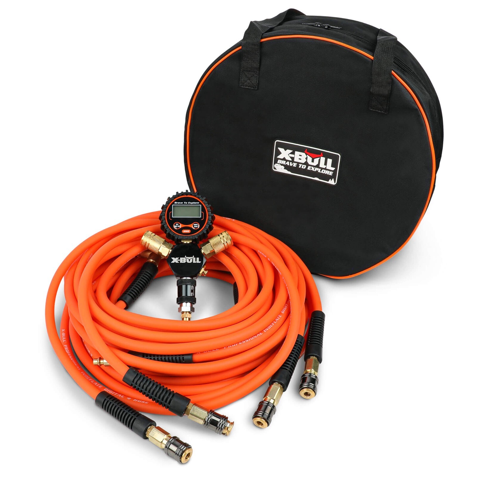 X-BULL 4 Tire Inflation Deflation System 4 Hose Indeflate Digital Equalizer