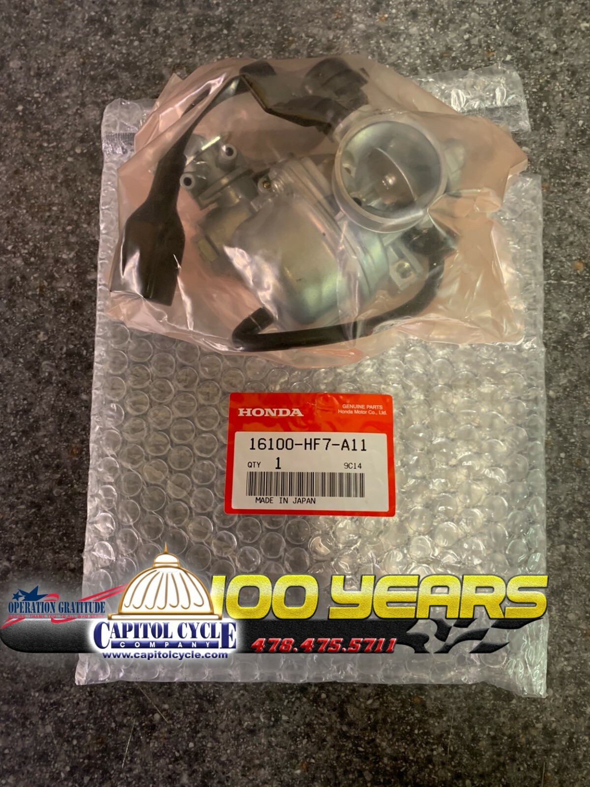 16100-HF7-A11 GENUINE HONDA OEM 1999-2005 TRX90 CARBURETOR ASSEMBLY 16100-HF7-A11 GENUINE HONDA OEM 1999-2005 TRX90 CARBURETOR ASSEMBLY