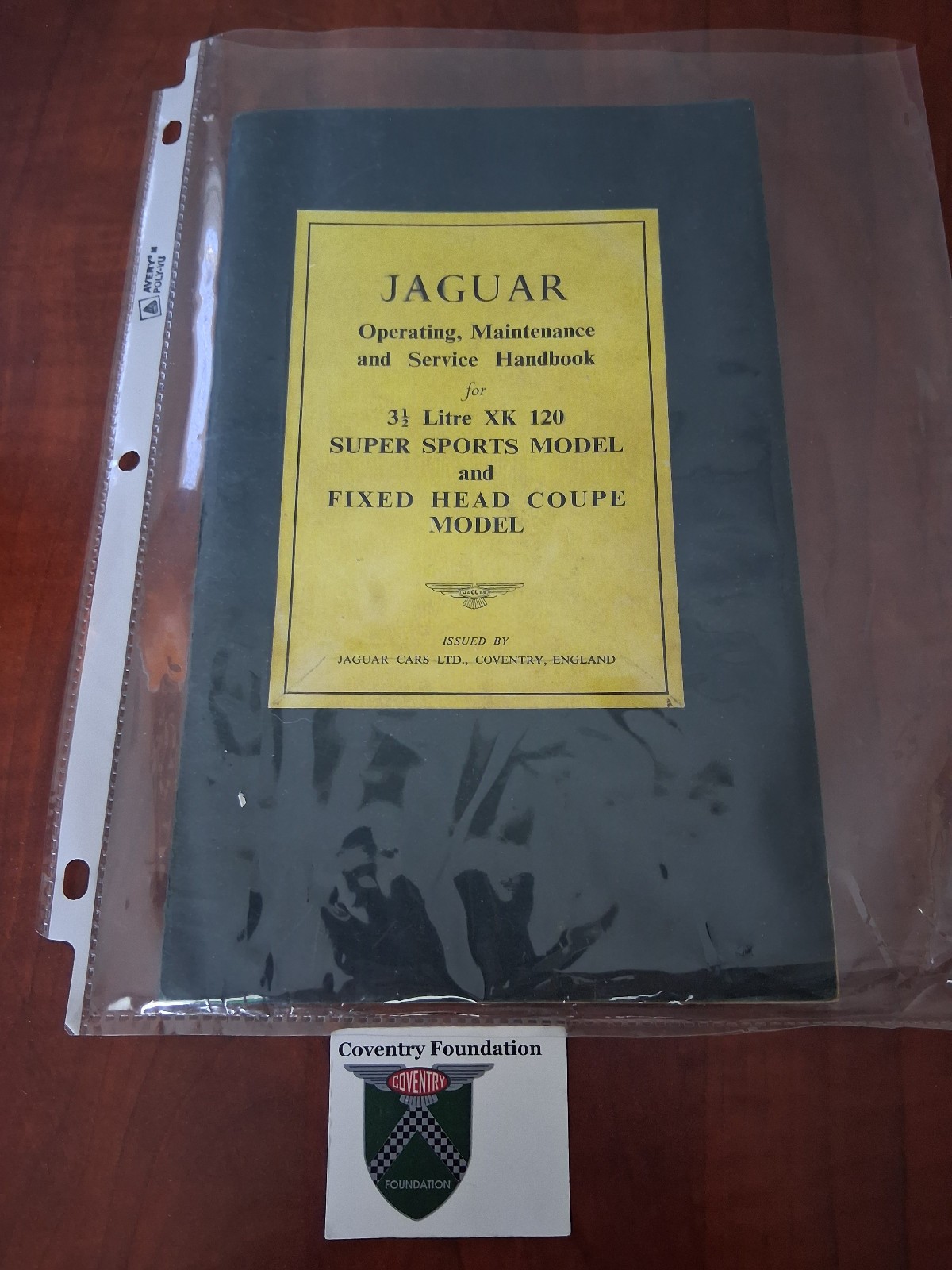 Jaguar XK120 Operating Maintenance & Service Handbook Excellent Condition