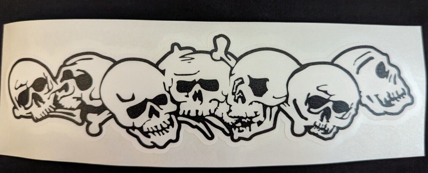 SKULLS BLACK WINDDOW DECAL SKULLS BLACK WINDDOW DECAL