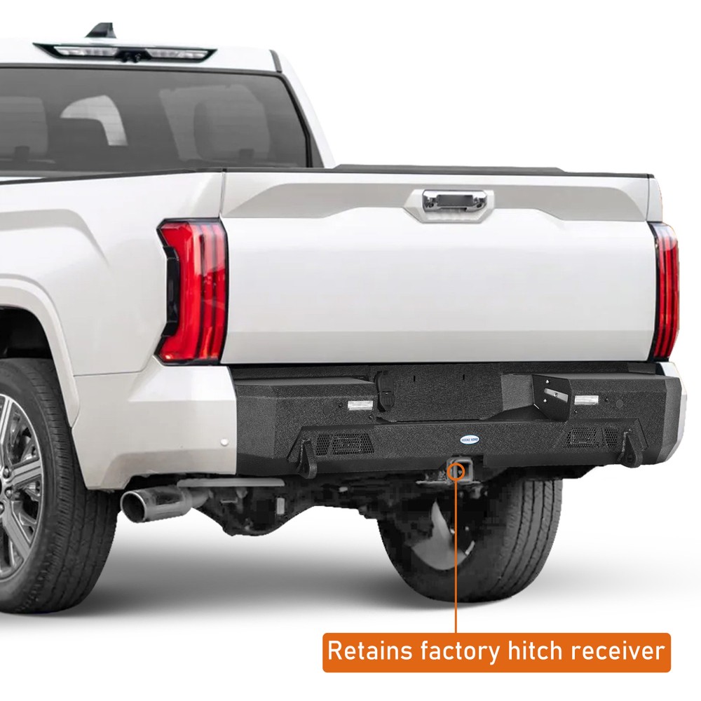 Textured Black Steel Rear Bumper w/Led Lights Fit 2022-2026 Toyota Tundra