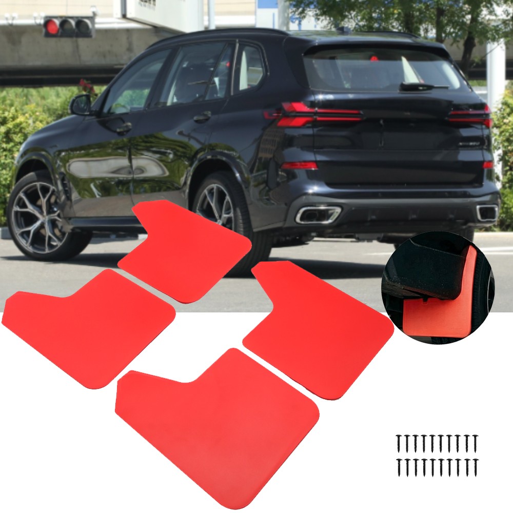 4X Red Mud Flaps Splash Guards Mudguard Mudflaps Flexible For BMW X1 X3 X4 X5 X6 4X Red Mud Flaps Splash Guards Mudguard Mudflaps Flexible For BMW X1 X3 X4 X5 X6