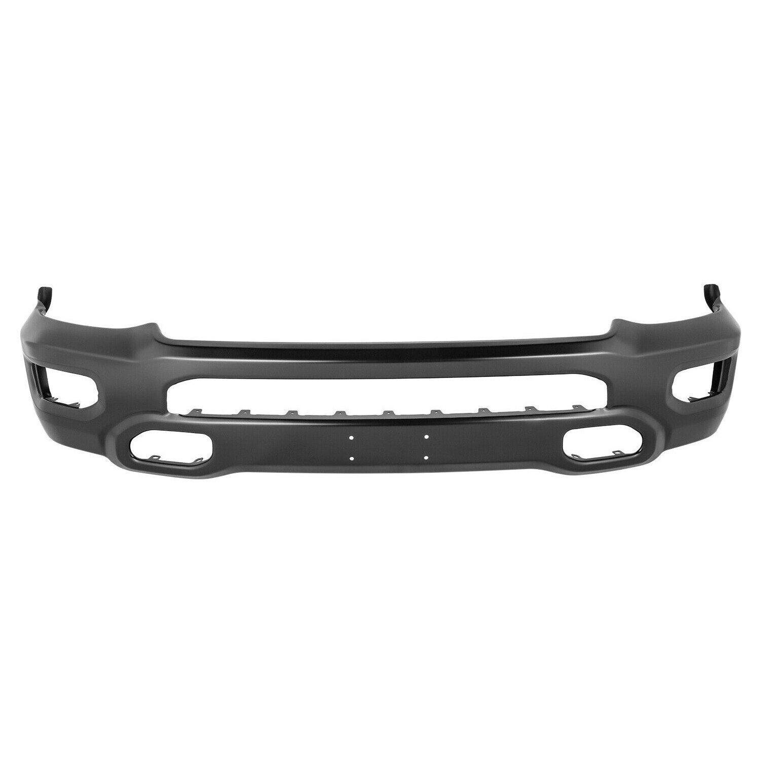 For 19-24 Ram 1500 Black Stamped Steel Front Bumper Face Bar w/ Fog Light Holes