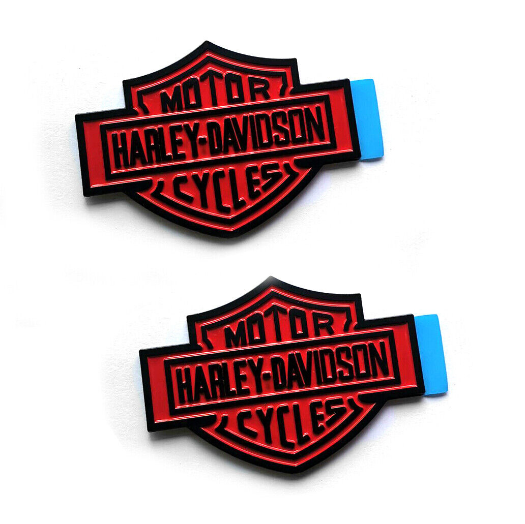 2pcs Harley Davidson Fuel Tank Emblems Badge for Dyna Sportster Street Black Red