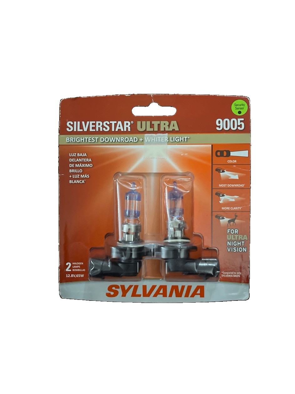 Sylvania 9005 Silverstar Ultra Headlight Bulbs 9005SU.BP2. 12.8V-65W. New