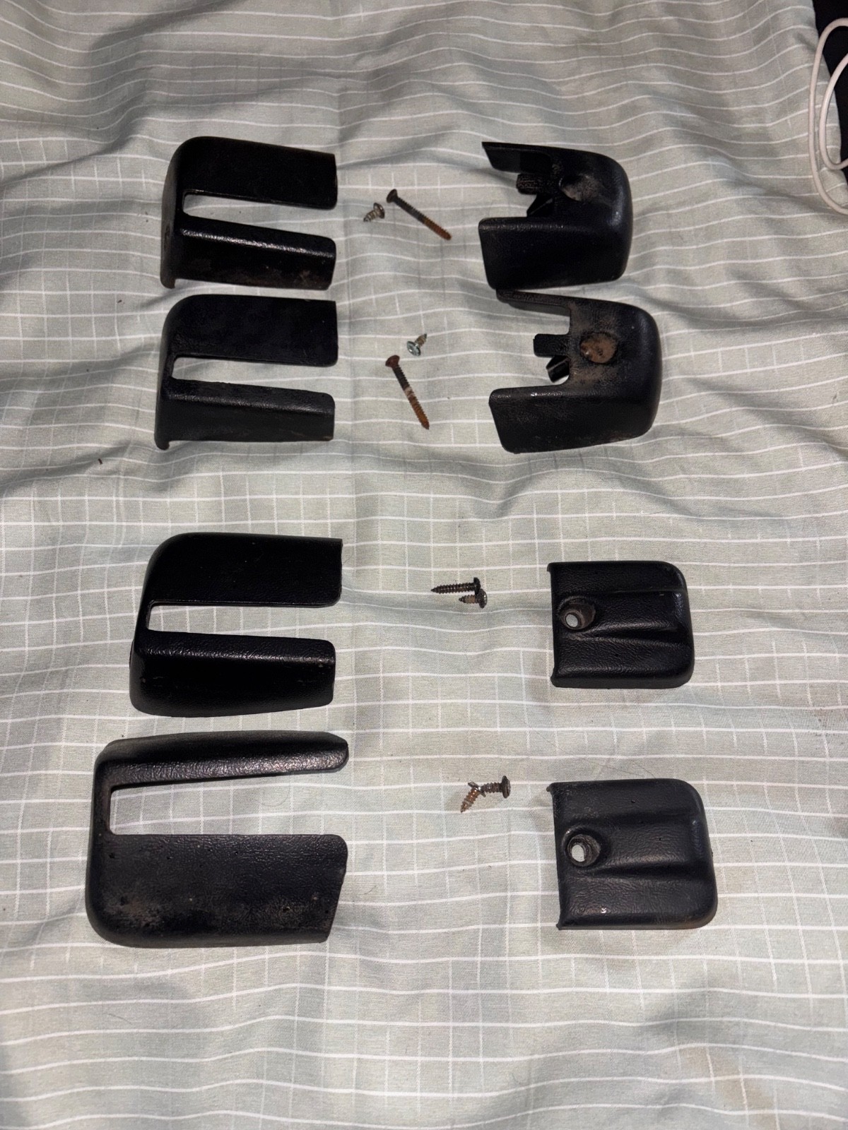 82-92 Camaro Firebird Seat Track Trim Covers Black OEM GM Set Lot Hardware