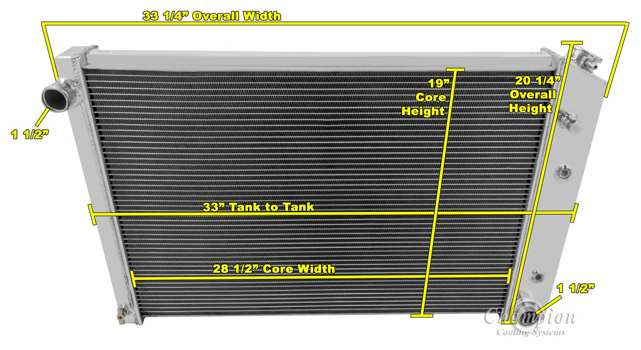 1979 - 1984 GMC C3500 3 Row Alliant Radiator (19 x 28-1/4 \