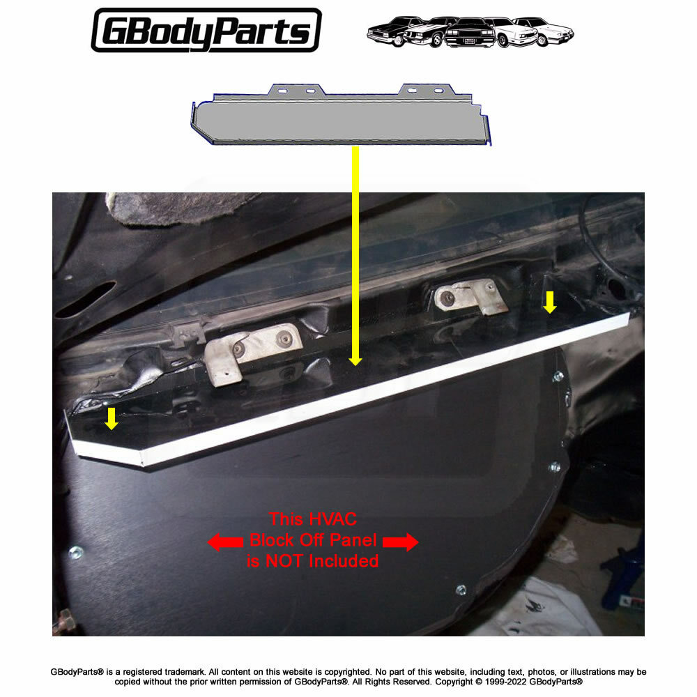 1978-88 G-Body with A/C Heater Box Delete COWL WINDSHIELD WIPER LEDGE Panel USA 1978-88 G-Body with A/C Heater Box Delete COWL WINDSHIELD WIPER LEDGE Panel USA