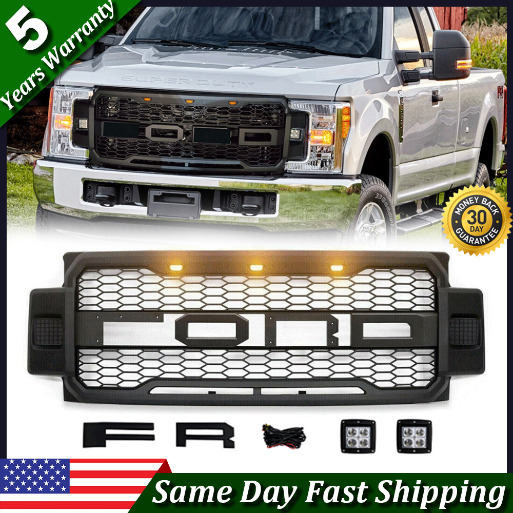 Front Grille w/letters For Ford F250 F350 Super Duty 2017-19 Raptor Style Grill