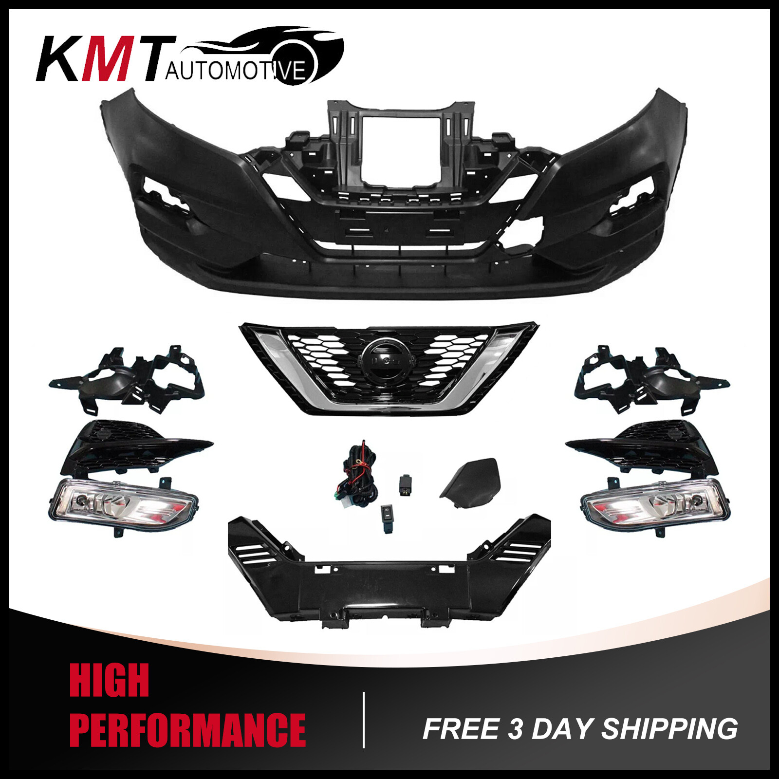 New Complete Front Bumper Assembly Compatible with 2020-2022 Nissan Rogue Sport