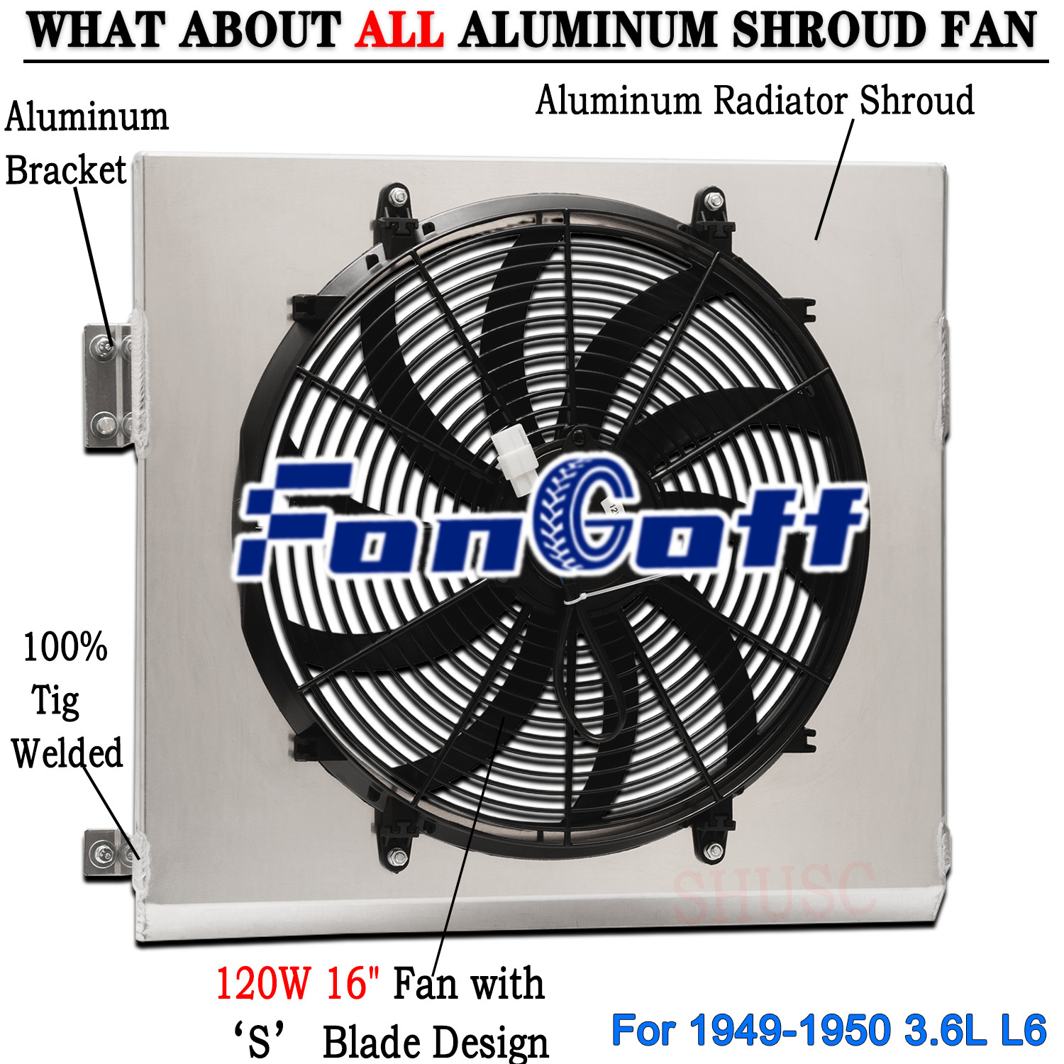 Shroud Electric Fan Fits 1949-1950 Plymouth Suburban Special Deluxe 3.6L L6