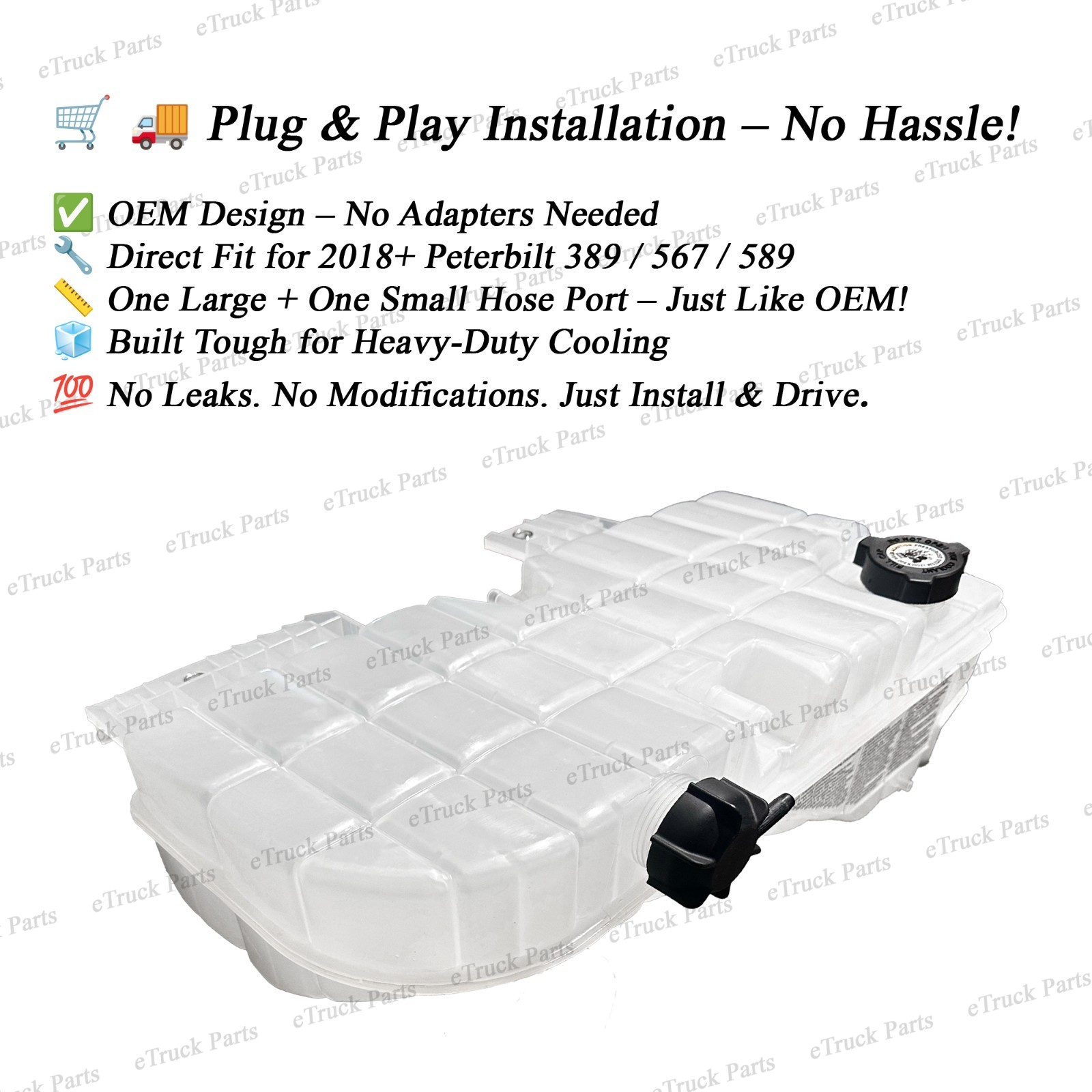 2018+  Peterbilt 389 567 589 Heavy Duty Coolant Reservoir Tank for  T1673008