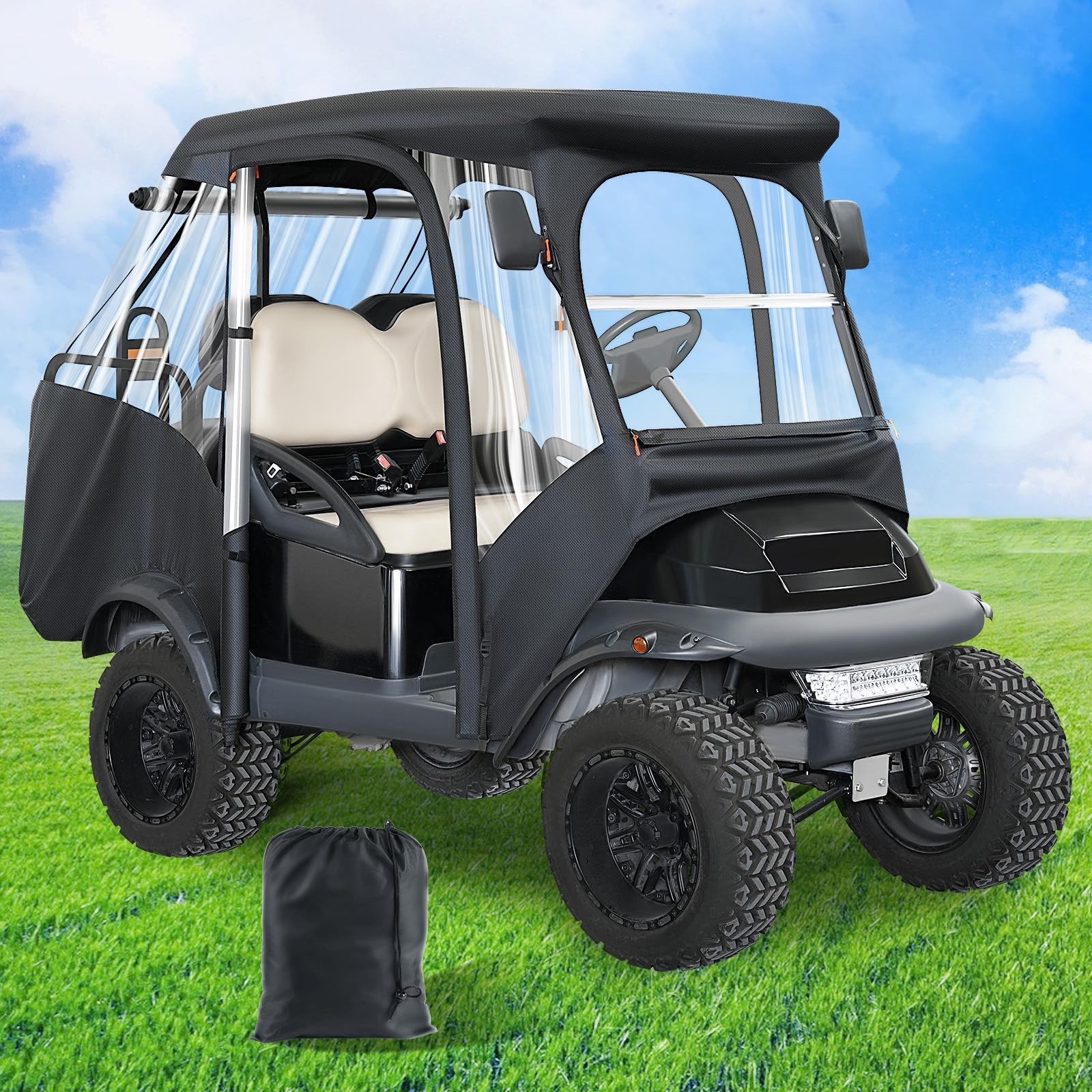 Golf Cart Enclosures Rain Cover 4 Passenger Short Roof for Club Car Precedent