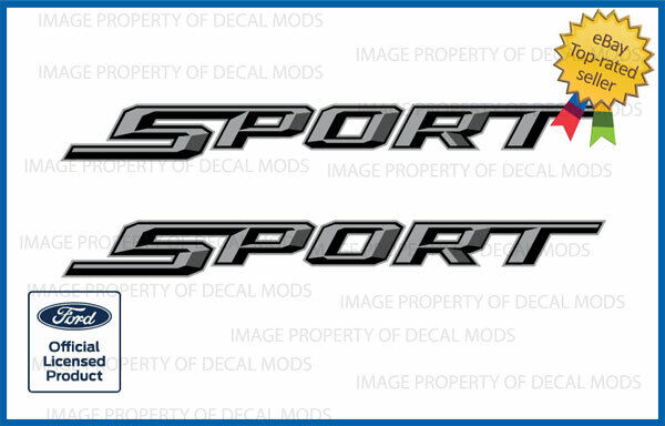 (2x) 2015 - 2024 Ford F150 SPORT side graphic decal XLT gray sticker FH1B1