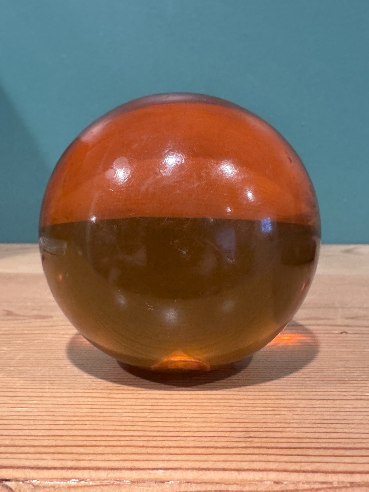 Vintage Large Oversized Orange Amber Lucite Shift Knob - 3”