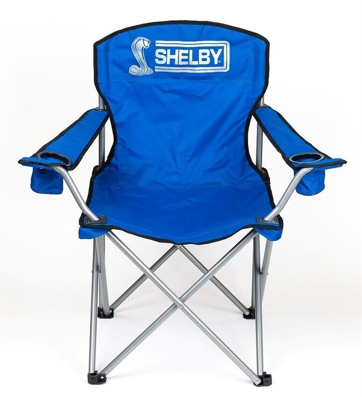 2- Shelby Super Snake Cobra Logo Blue Folding Chair Ford Mustang GT500 GT350 SVT