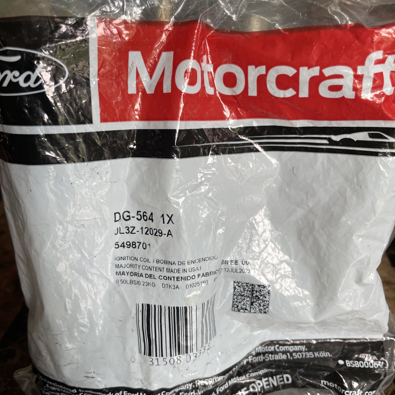 Genuine Ford Ignition Coil JL3Z-12029-A Motorcraft DG-564 Genuine Ford Ignition Coil JL3Z-12029-A Motorcraft DG-564