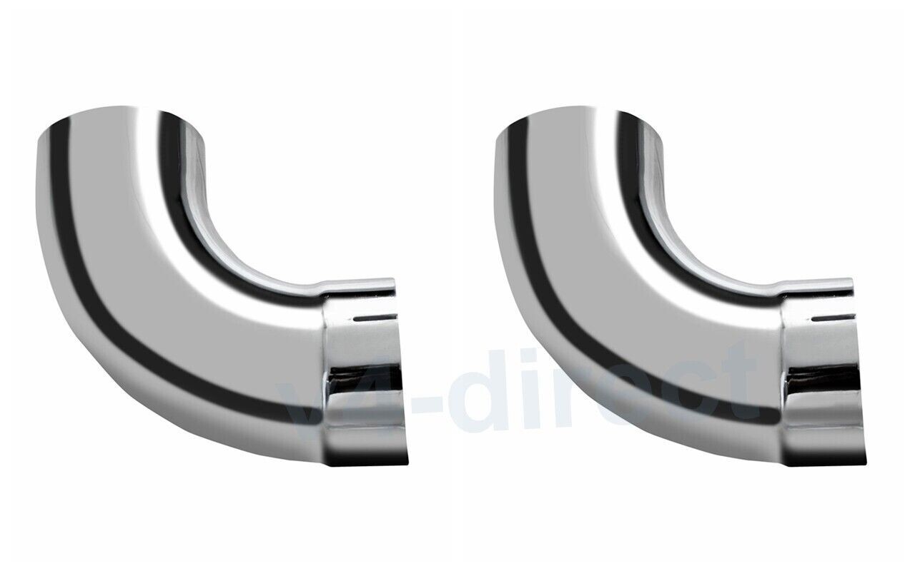 NEW PAIR Chrome 5 in ID/OD 90 Degree Elbow Pipes 10 in Arms Semi Truck  Tube Tip