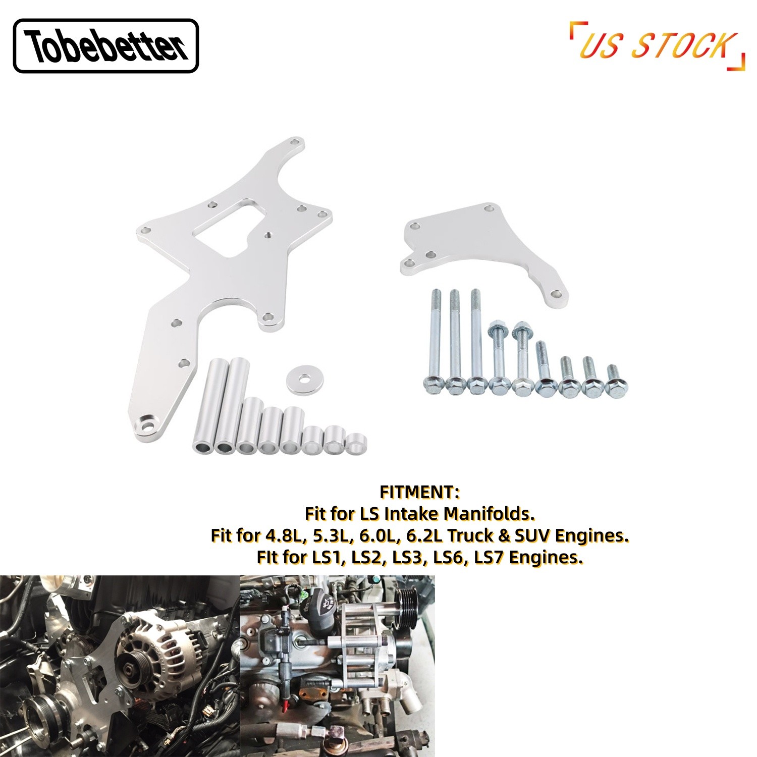 for LS Engine Serpentine Bracket Alternator Power Steering Pump Swap Conversion