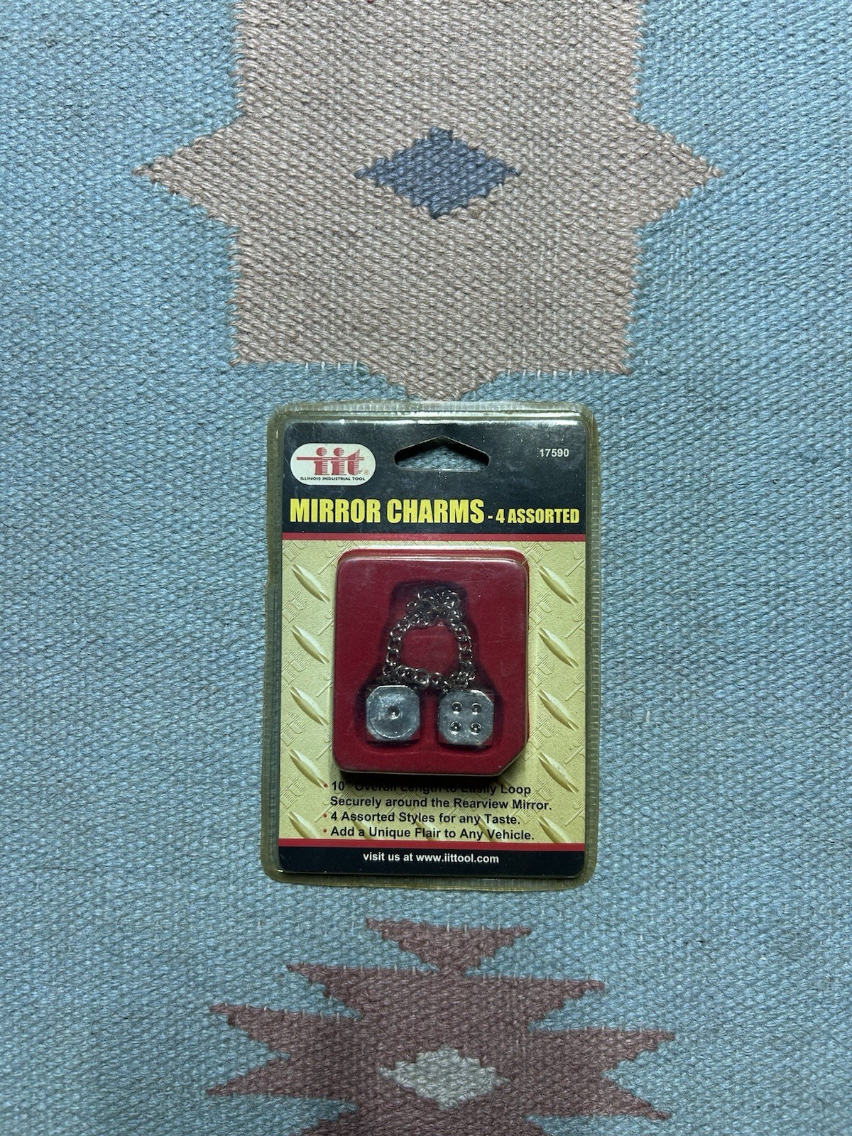 Vintage rear view mirror charms hanging lucky dice vehicle car 10” Vintage rear view mirror charms hanging lucky dice vehicle car 10”