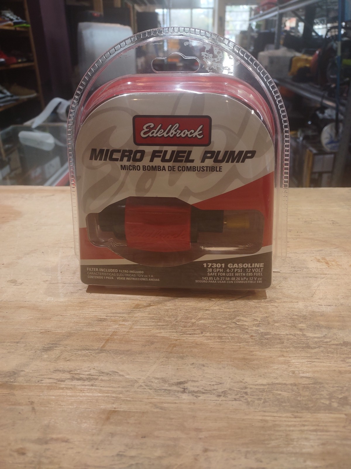 NEW - Edelbrock 17301 12-Volt 38GPH Gasoline Micro Fuel Pump